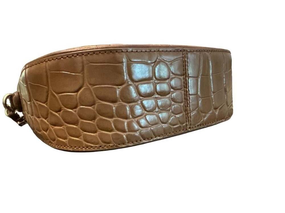 Talbots Brown Croc-Embossed Leather Crossbody Bag with Chain Strap - Picture 10 of 10